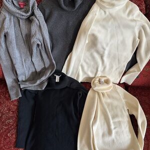 Women's Turtleneck Sweater Collection - Black, Gray, Cream